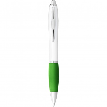 Logotrade promotional merchandise photo of: Nash ballpoint pen white barrel and coloured grip